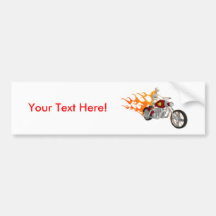 Pegatina Para Coche Motociclismo de esqueleto y llamas: