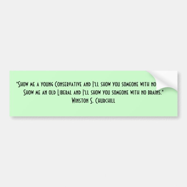 Pegatina Para Coche "Muéstreme que un conservador y yo jovenes (Frente)