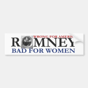 Pegatina Para Coche Mujer ANTI de ROMNEY en lavadora
