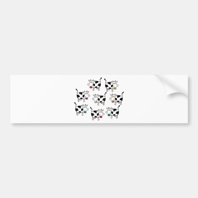Pegatina Para Coche Mujer de 8 vacas (Frente)