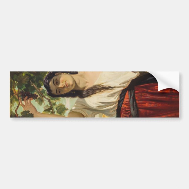 Pegatina Para Coche Mujer italiana recogiendo uvas (cosecha de verano) (Frente)