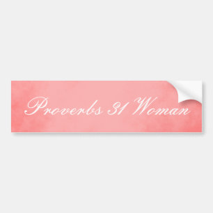 Pegatina Para Coche Mujer rosada bonita de los proverbios 31