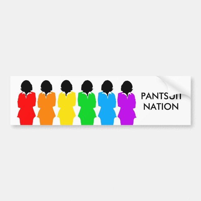 Pegatina Para Coche Mujeres del arco iris de la nación del Pantsuit (Frente)