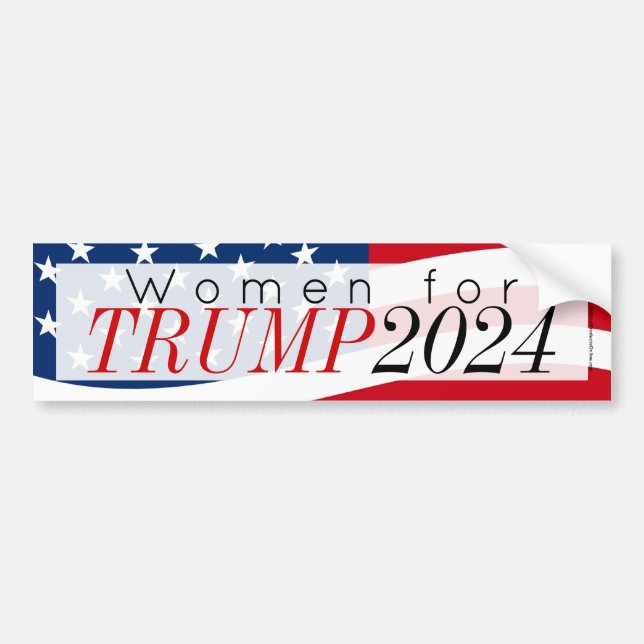 Pegatina Para Coche Mujeres por Donald Trump 2024 (Frente)