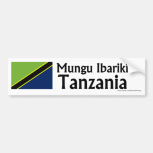 Pegatina Para Coche Mungu Ibariki (dios bendice) Tanzania con la