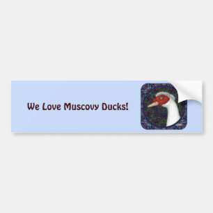 Pegatina Para Coche Muscovy Duck Head White