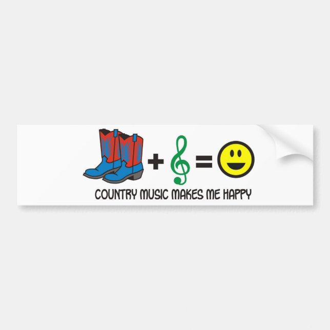 Pegatina Para Coche Música country (Frente)