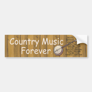 Pegatina Para Coche Música country de la CAMISETA para siempre