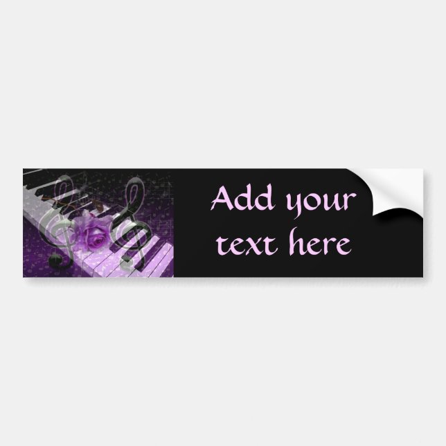 Pegatina Para Coche Música De Amor, Purle_ (Frente)