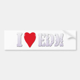 Pegatina Para Coche Música I Heart EDM (música de sonido en el club) -