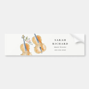 Pegatina Para Coche Músico de Guitarra de Música Acuarela Elegante Pro