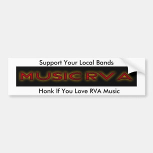 Pegatina Para Coche MusicRVA, Hincha Si Te Encanta La Música RVA, Apoy