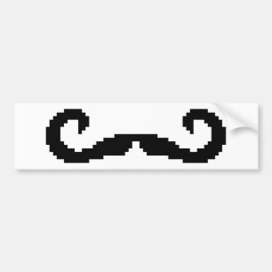 Pegatina Para Coche Mustache de manillar para píxeles de 8 bits