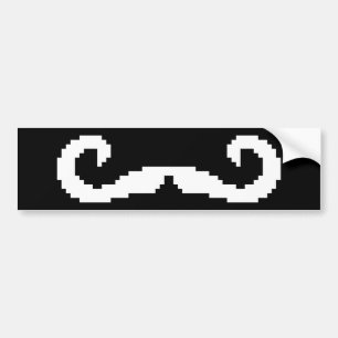 Pegatina Para Coche Mustache de manillar para píxeles de 8 bits
