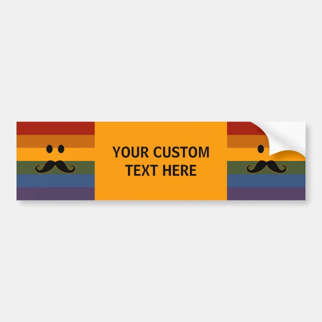 Pegatina Para Coche Mustache Pride personalizado bumpersticker (Frente)