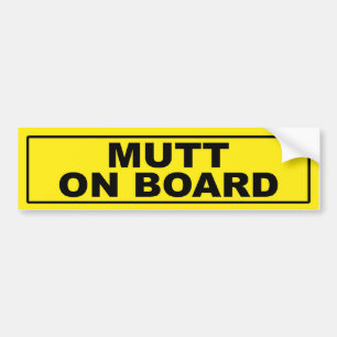 Pegatina Para Coche Mutt a bordo