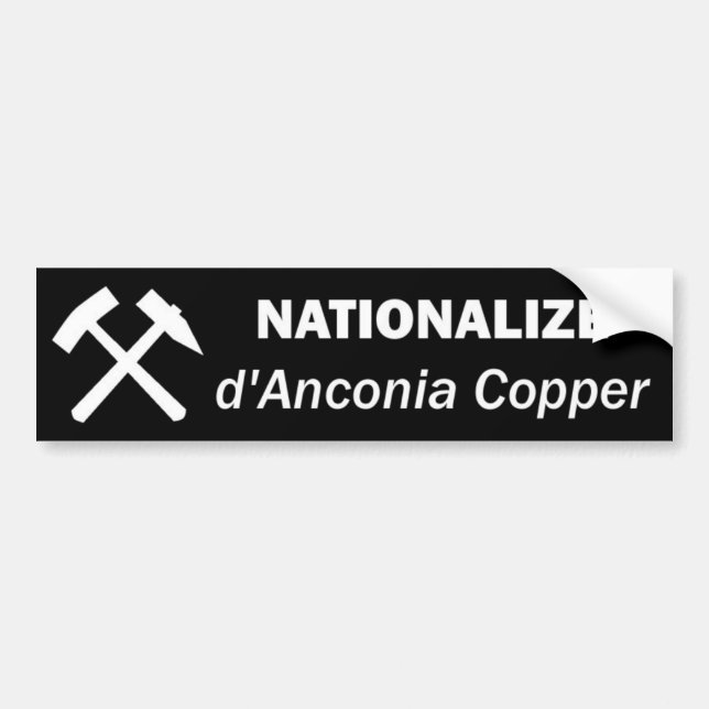 Pegatina Para Coche Nacionalice el cobre del d'Anconia (Frente)