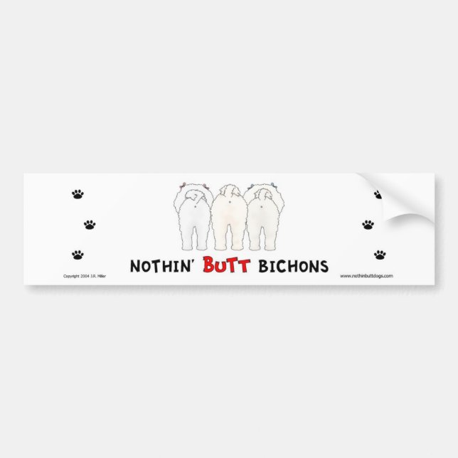 Pegatina Para Coche Nada empalma Bichons (Frente)