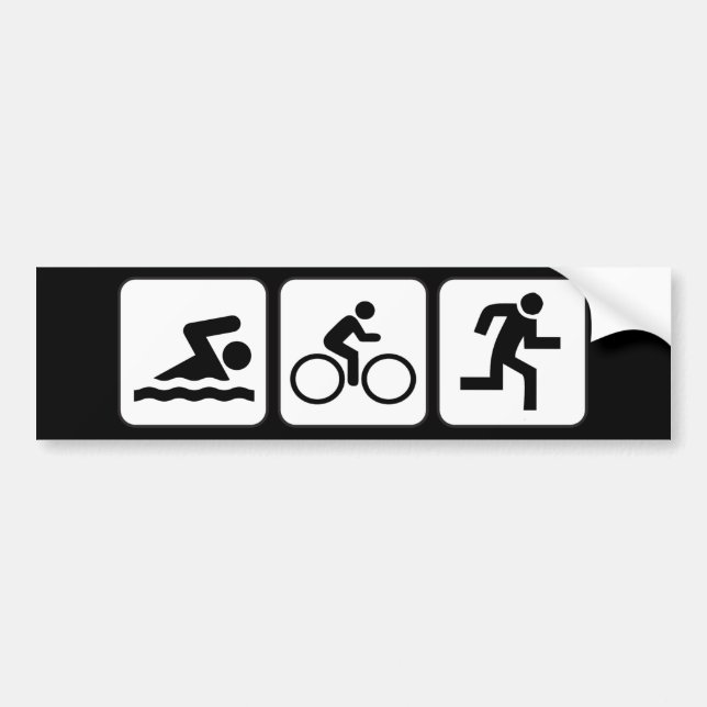 Pegatina Para Coche Nadada, bici, funcionamiento - Triathlon (Frente)
