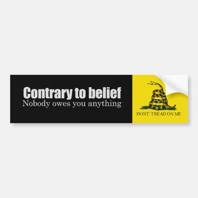 Pegatina Para Coche Nadie le debe cualquier cosa la camiseta (Frente)