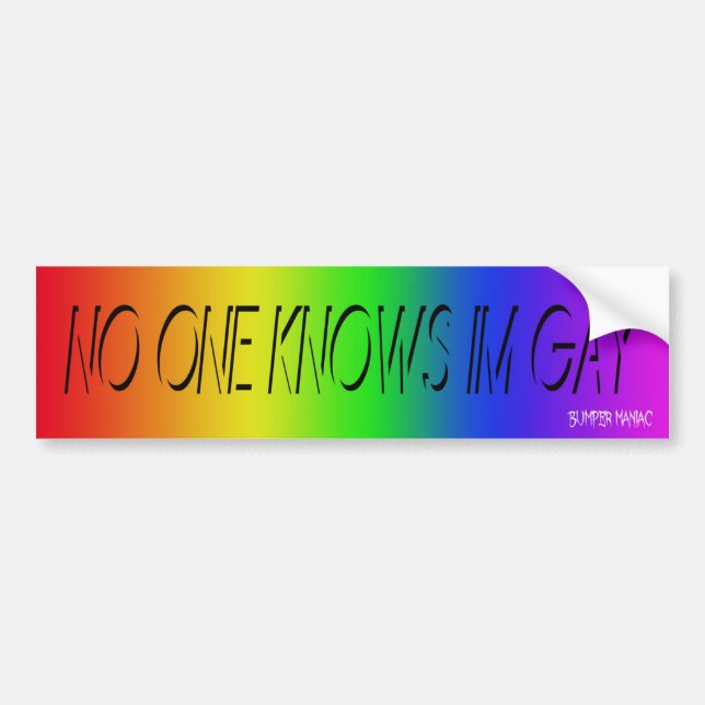 Pegatina Para Coche Nadie sabe que soy gay (Frente)