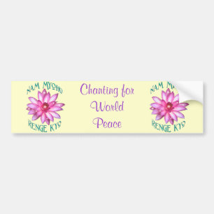Pegatina Para Coche Nam Myoho Renge Kyo con el diseño floral de Lotus