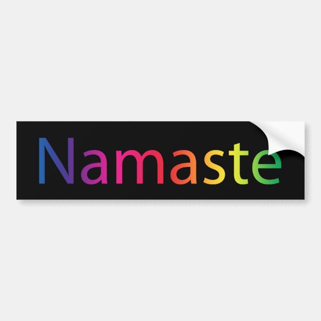Pegatina Para Coche Namaste Rainbow Inspirador Cita negra (Frente)