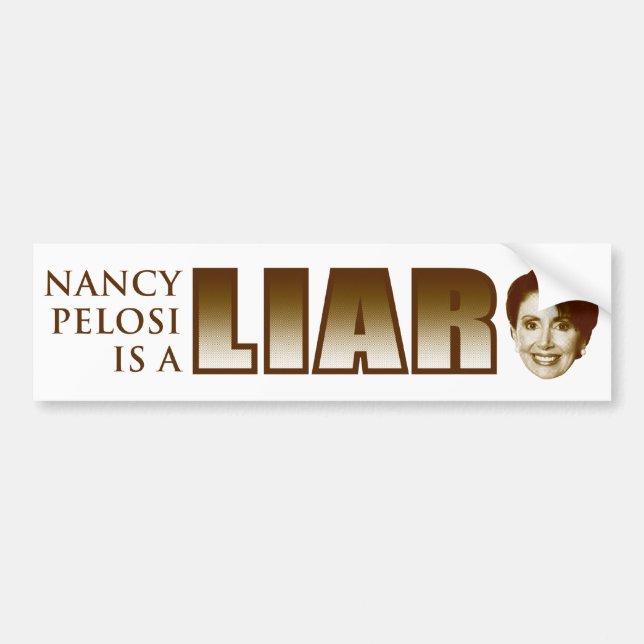 Pegatina Para Coche Nancy Pelosi es un mentiroso (Frente)