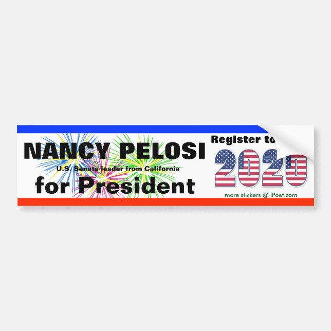 Pegatina Para Coche NANCY PELOSI PARA EL PRESIDENTE en 2020 - (Frente)
