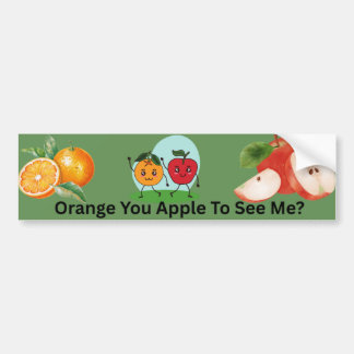 Pegatina Para Coche Naranja Apple Para Verme Diseño De Pun De Fruta