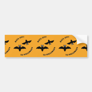 Pegatina Para Coche Naranja Bats de Halloween