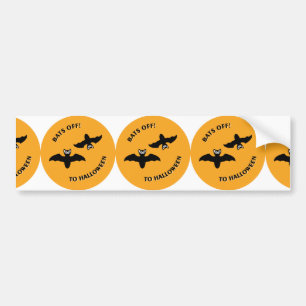 Pegatina Para Coche Naranja Bats de Halloween