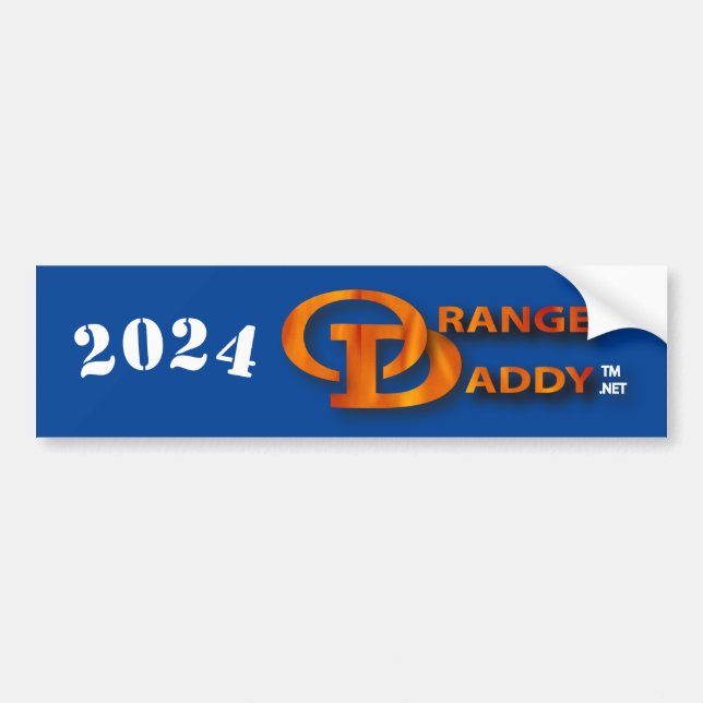 Pegatina Para Coche Naranja Daddy 2024 Bumper Sticker (Frente)