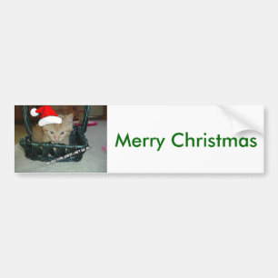 Pegatina Para Coche Naranja de navidades Tabby Kitty Cat