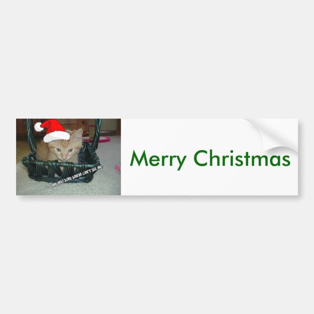 Pegatina Para Coche Naranja de navidades Tabby Kitty Cat (Frente)