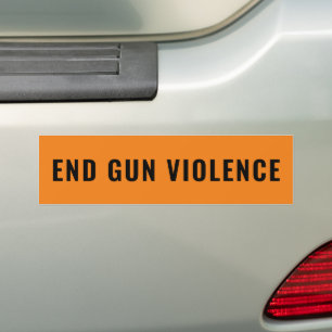 Pegatina Para Coche Naranja de violencia de arma de fin y minimalista 