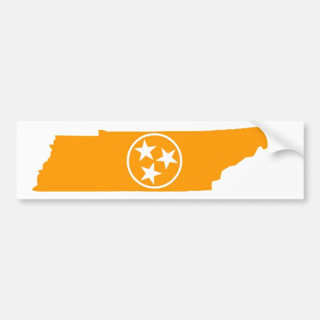Pegatina Para Coche Naranja del estado de Tennessee (Frente)