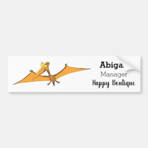 Pegatina Para Coche Naranja lindo y gracioso personalizado pterodáctil