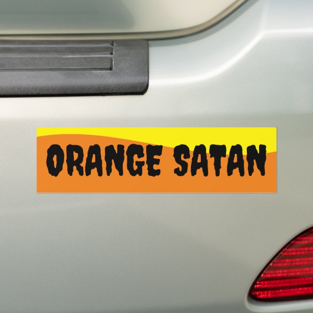 PEGATINA PARA COCHE NARANJA SATAN (en coche)