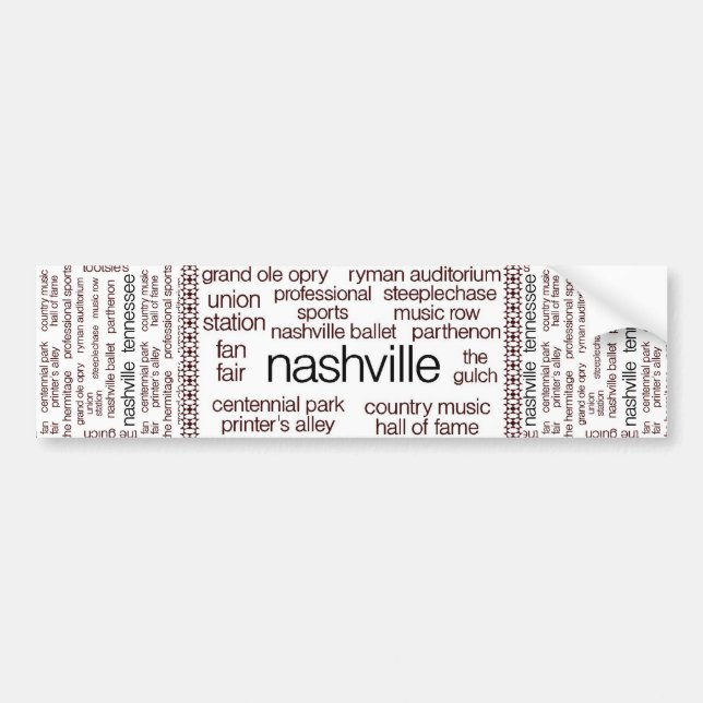 Pegatina Para Coche Nashville Brown (Frente)