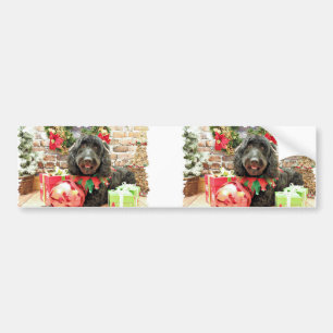 Pegatina Para Coche Navidad - GoldenDoodle - atasco de la perla