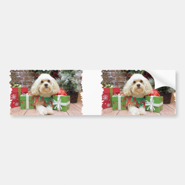 Pegatina Para Coche Navidad - Havanese - albañil (Frente)