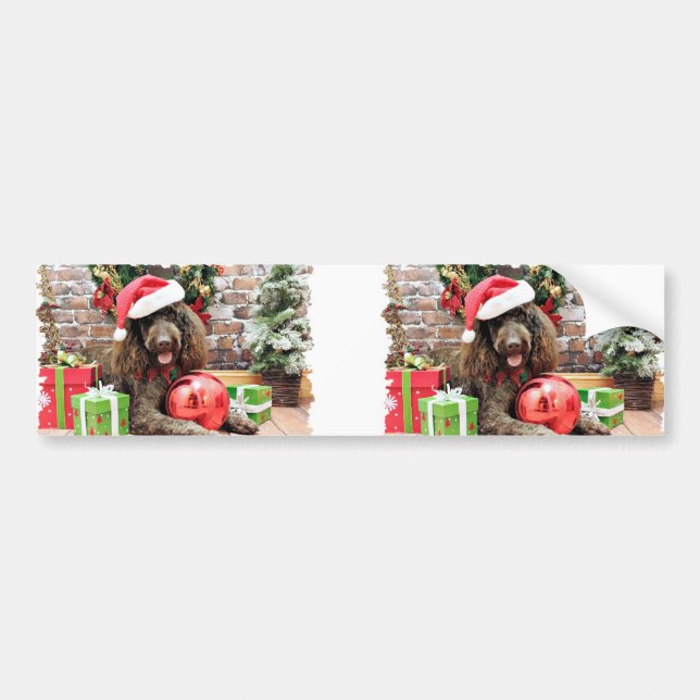 Pegatina Para Coche Navidad - LabraDoodle - Harley (Frente)