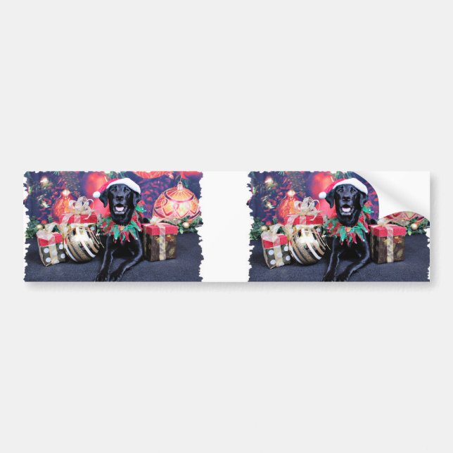 Pegatina Para Coche Navidad - Labrador - tonelero (Frente)
