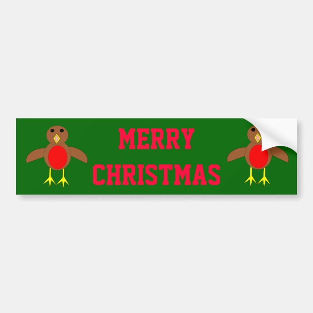 Pegatina Para Coche Navidad Robin Bumper Sticker (Frente)