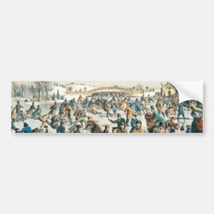 Pegatina Para Coche Navidad Victoriana Central Park Currier & Ives