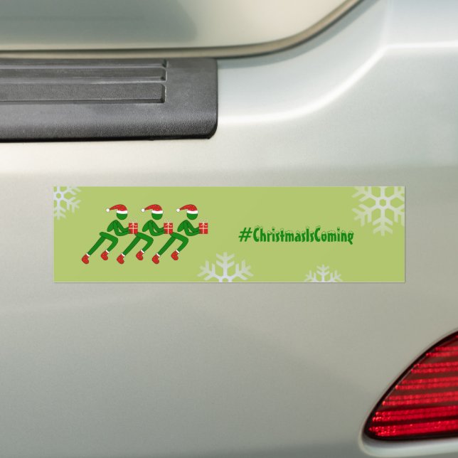 Pegatina Para Coche Navidades atletas personalizado texto verde (en coche)