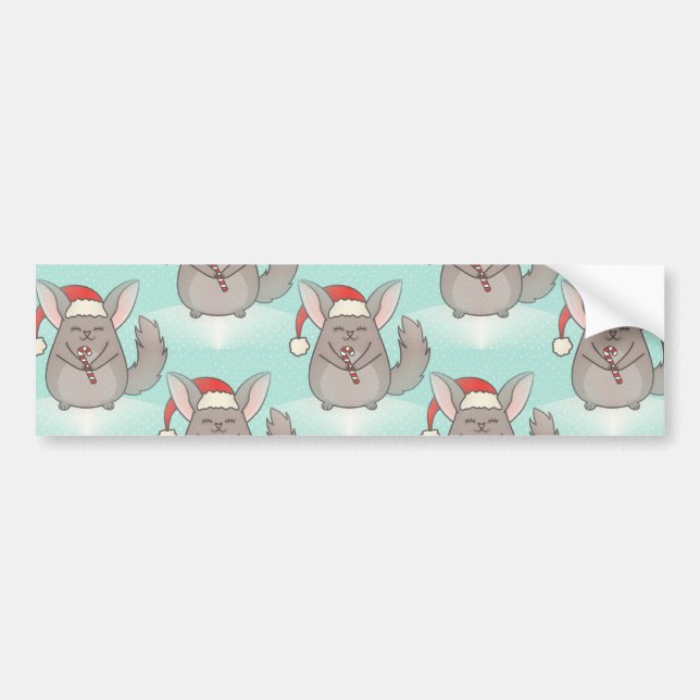 Pegatina Para Coche navidades chinchillas (Frente)