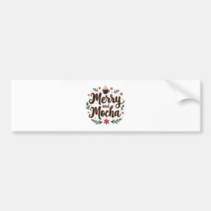 Pegatina Para Coche Navidades de bebidas merry y mocha Café Navidad