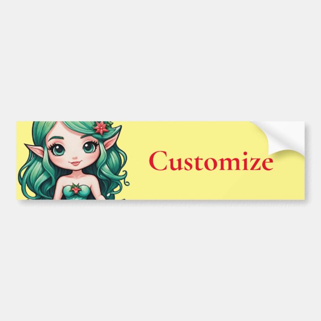 Pegatina Para Coche Navidades de la Sirenita de Julio Thunder_Cove (Frente)